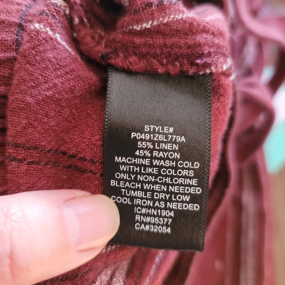 Anthropologie X Sanctuary Pants Womens XS Red Stripe Linen - Picture 9 of 9